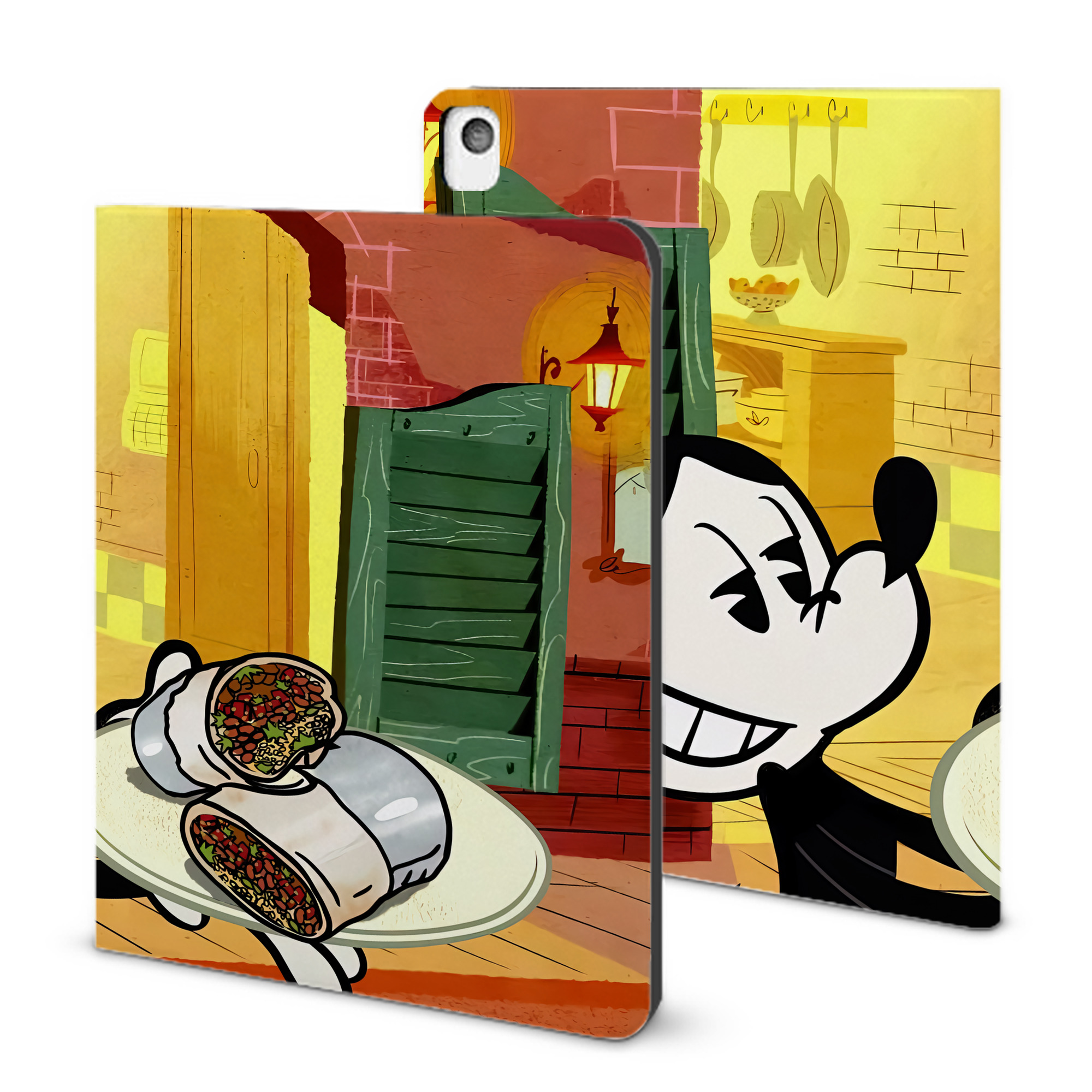 （画像用） ミッキーマウス Mickey Mouse IPadケース ペンホルダー付き ブックスタイルデザイン
